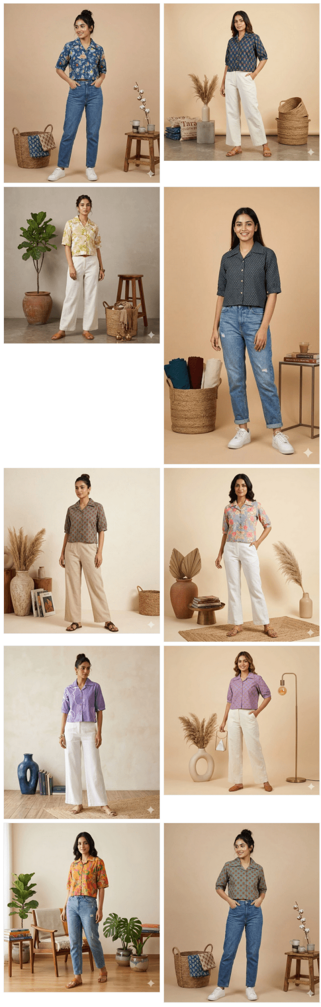 Naisha K 960 Cotton Printed Crop Shirt Tops Collection - Amrah Wholesale