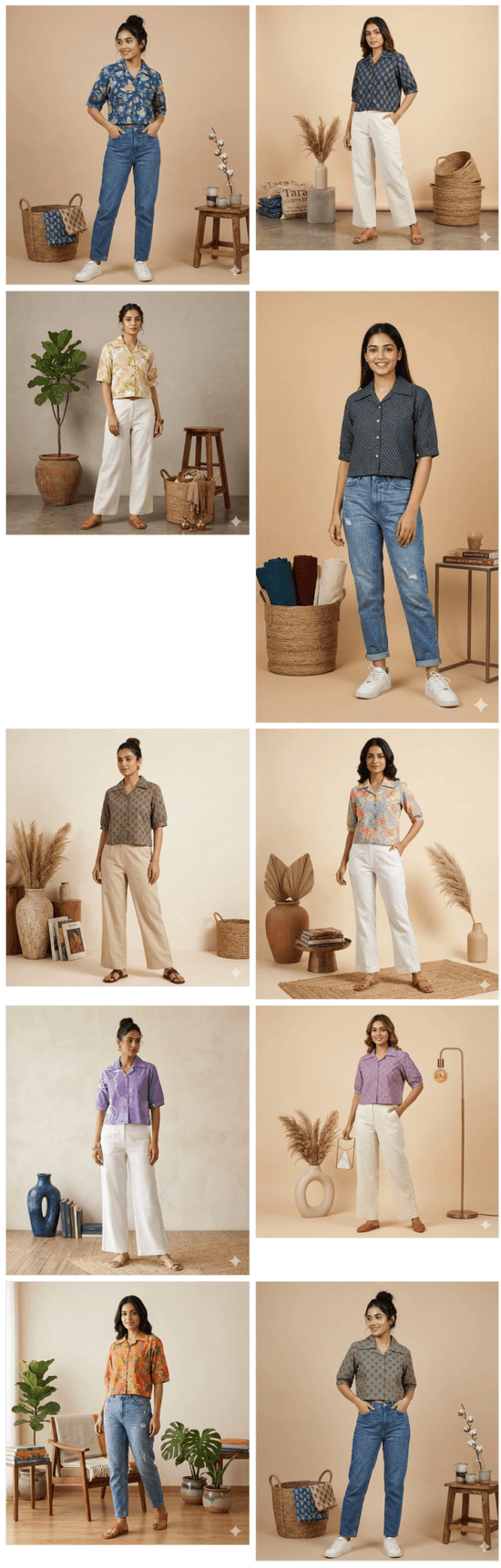 Naisha K 960 Cotton Printed Crop Shirt Tops Collection - Amrah Wholesale