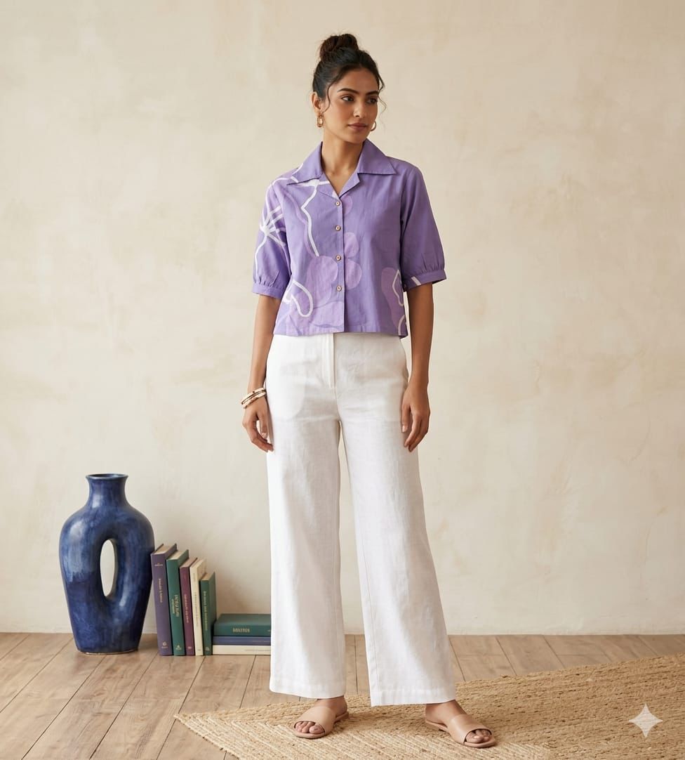 Naisha K 960 Cotton Printed Crop Shirt Tops Collection - Amrah Wholesale