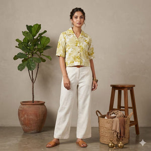 Naisha K 960 Cotton Printed Crop Shirt Tops Collection