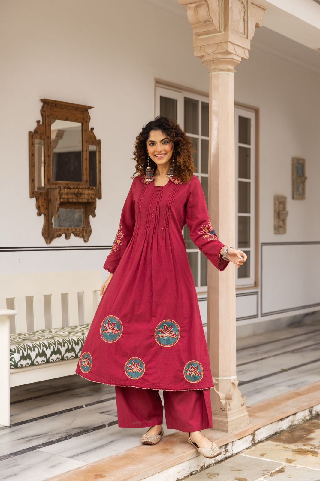 Amrah Wholesale Naisha K 981 Cotton Flex Embroidered Kurti Set