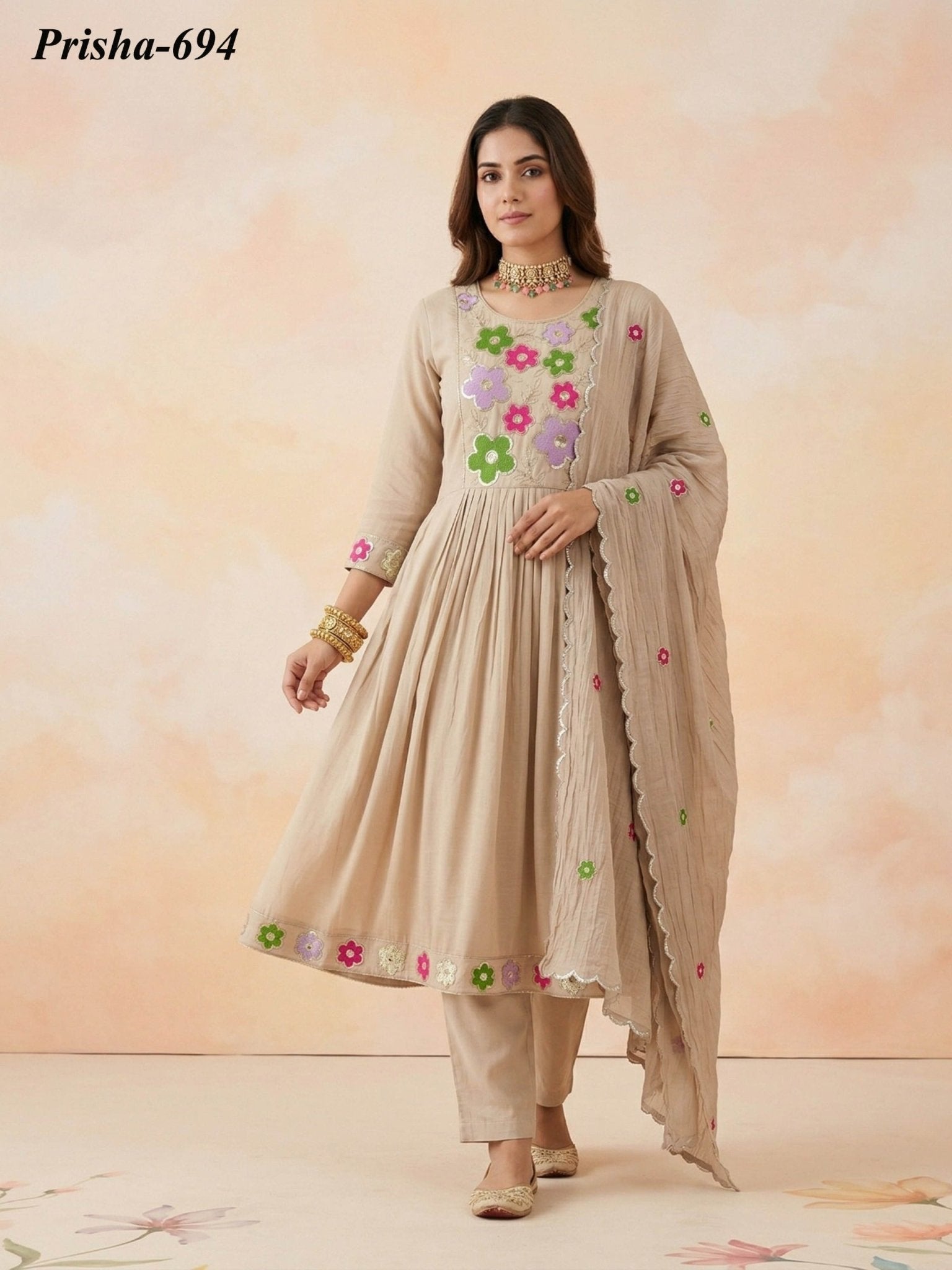 Naisha K 841 Kurti Pant Dupatta Set - Amrah Wholesale