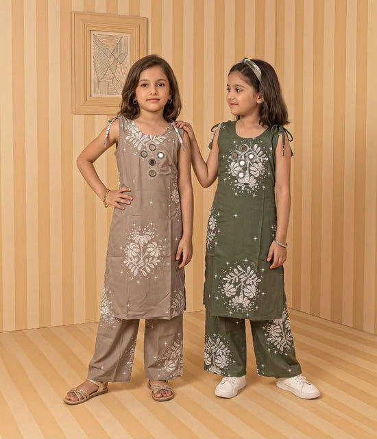 Naisha Kids 13 Rayon Manual Work Co Ord Set