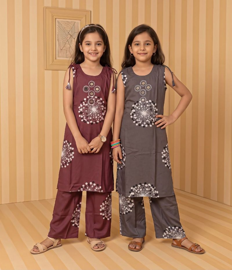 Naisha Kids 13 Rayon Manual Work Co Ord Set