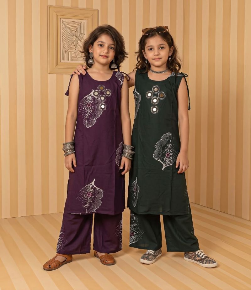 Naisha Kids 13 Rayon Manual Work Co Ord Set