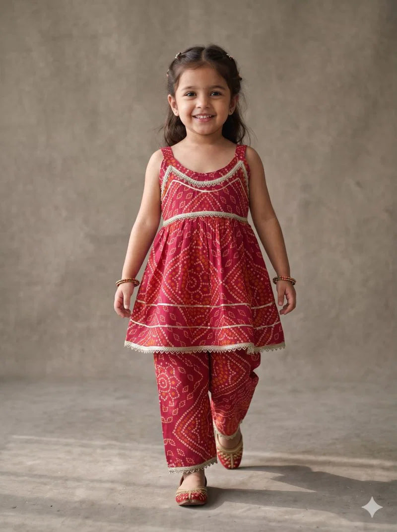 Amrah Wholesale Naisha Kids 16 Cotton Printed Fancy Top Bottom Set