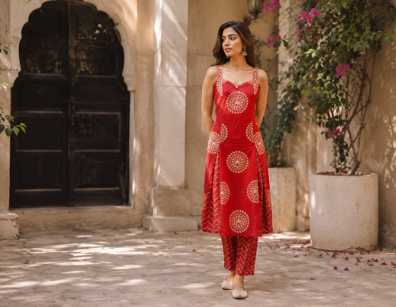 Naisha Spaghetti Style Premium Cotton Kurti Pant Set