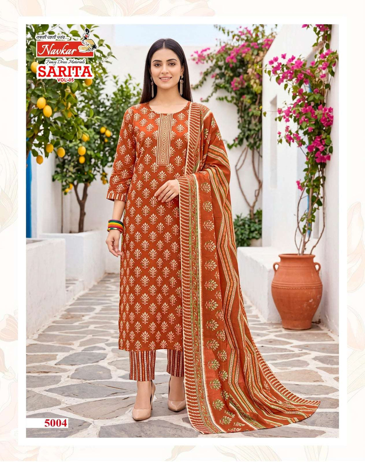 Navkar Sarita Vol-5 Cotton Printed Salwar Suit Set