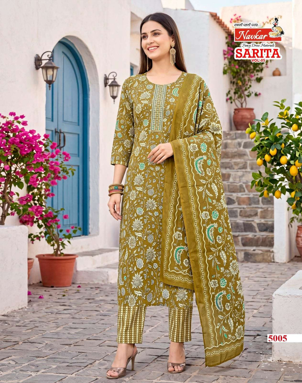 Navkar Sarita Vol-5 Cotton Printed Salwar Suit Set