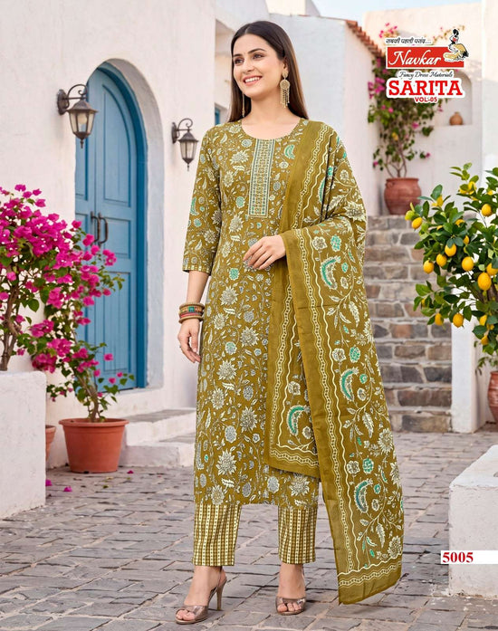 Navkar Sarita Vol-5 Cotton Printed Salwar Suit Set