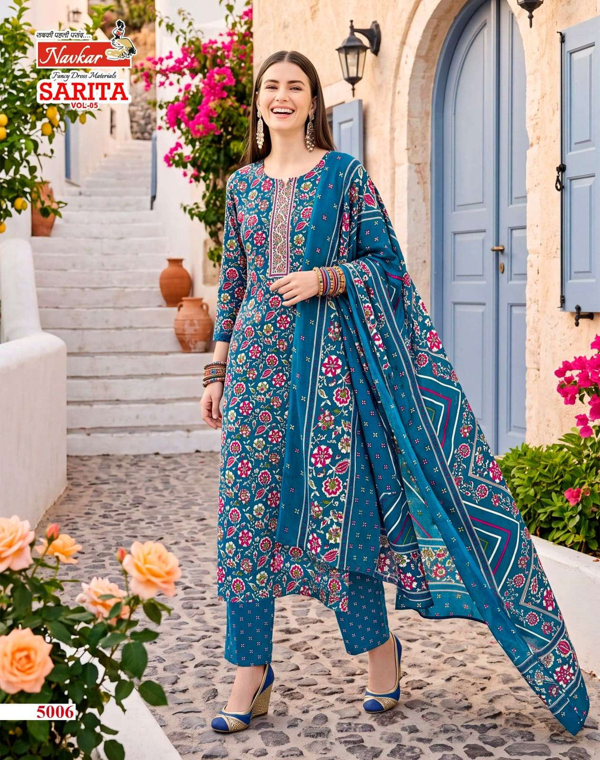 Navkar Sarita Vol-5 Cotton Printed Salwar Suit Set
