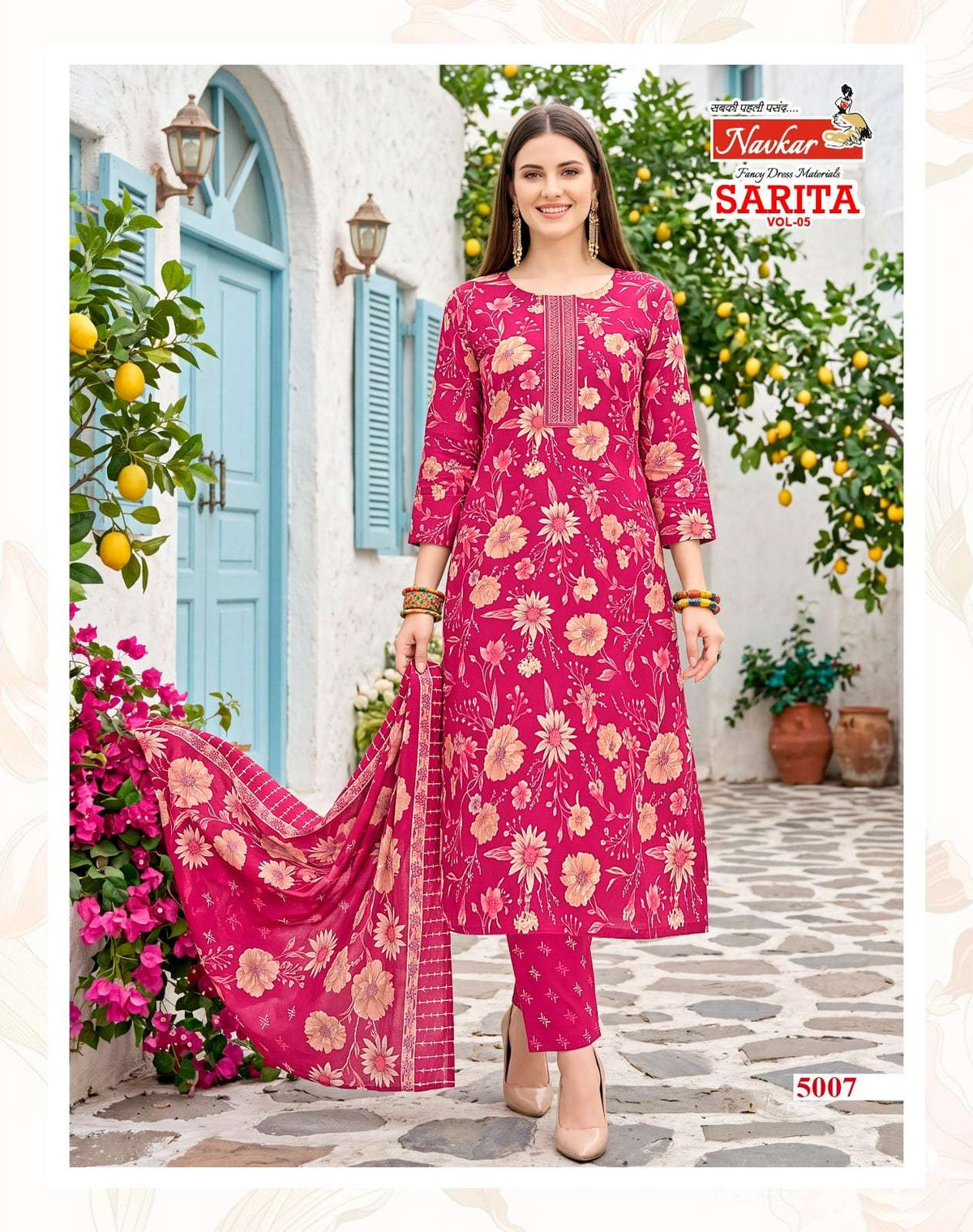 Navkar Sarita Vol-5 Cotton Printed Salwar Suit Set