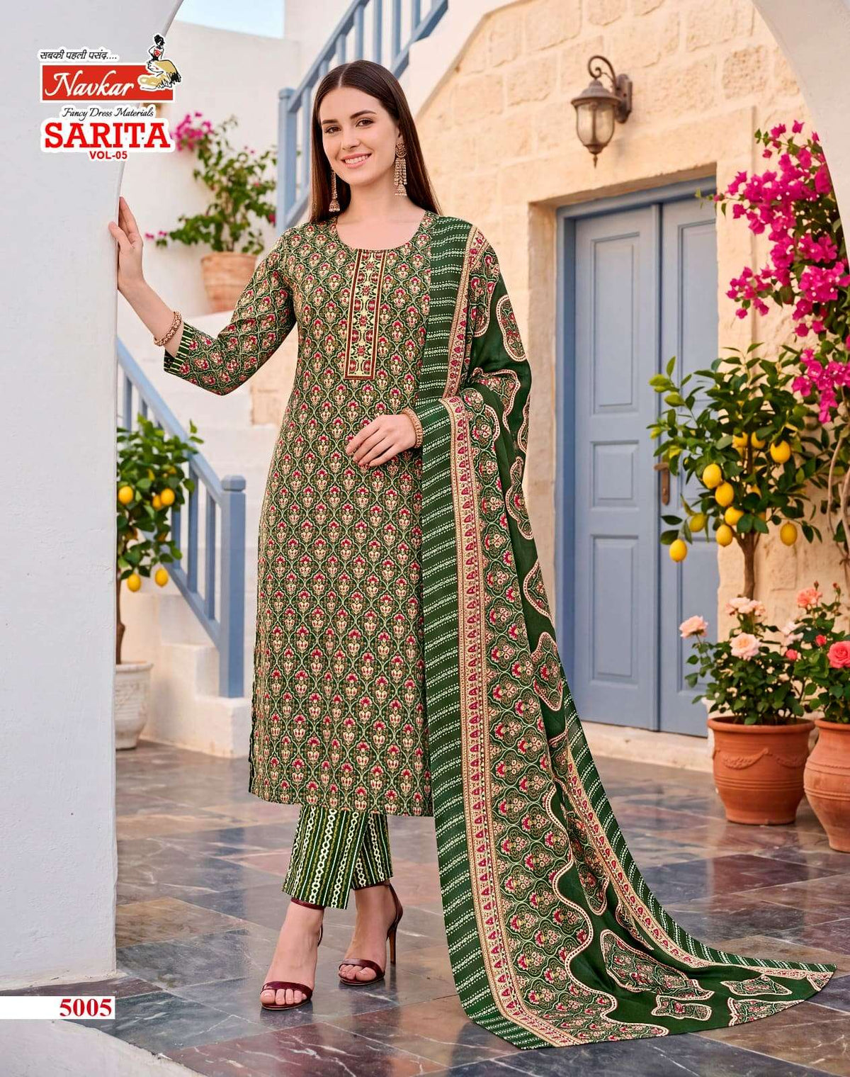 Navkar Sarita Vol-5 Cotton Printed Salwar Suit Set