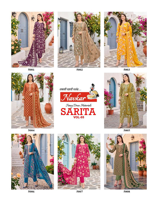 Navkar Sarita Vol-5 Cotton Printed Salwar Suit Set