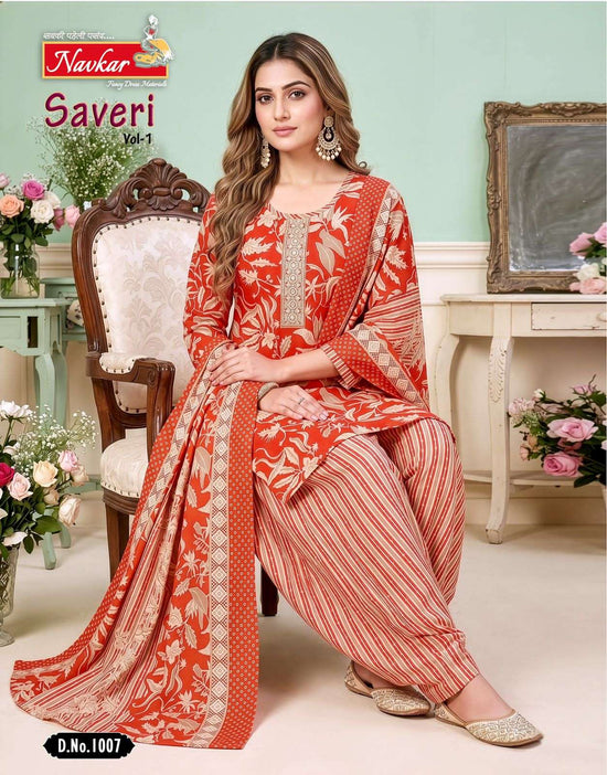 Navkar Saveri Vol 1 Malesiyan Cotton Kurti Pant Dupatta Set