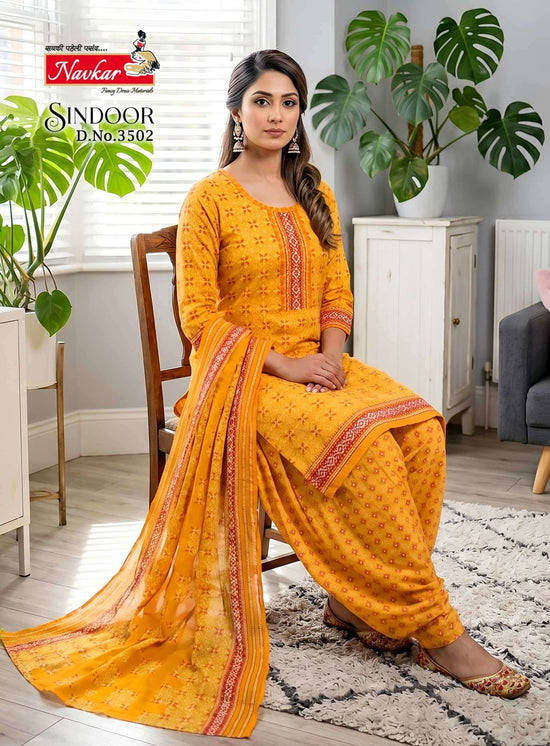 Navkar Sindoor Vol 35 Readymade Cotton Patiyala Suit Set - Amrah Wholesale