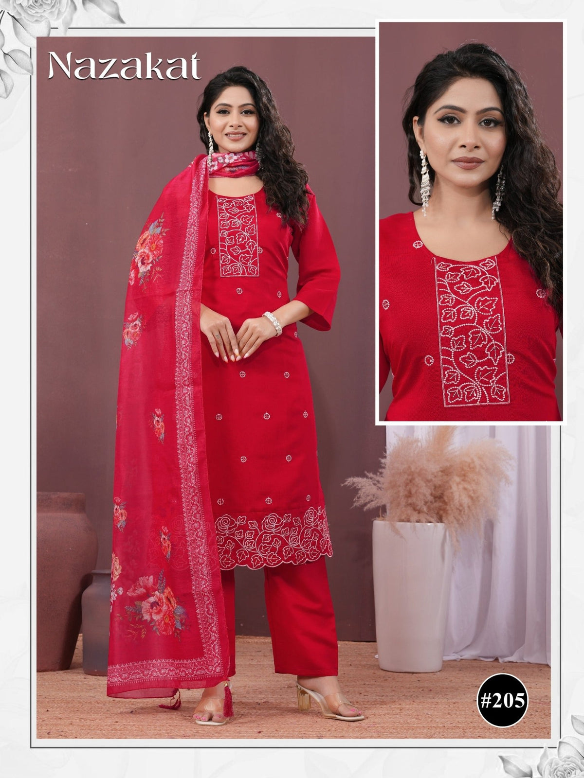 Nazakat Vol 2 Kurti Pant Dupatta Set Wholesale Catalogue - Amrah Wholesale