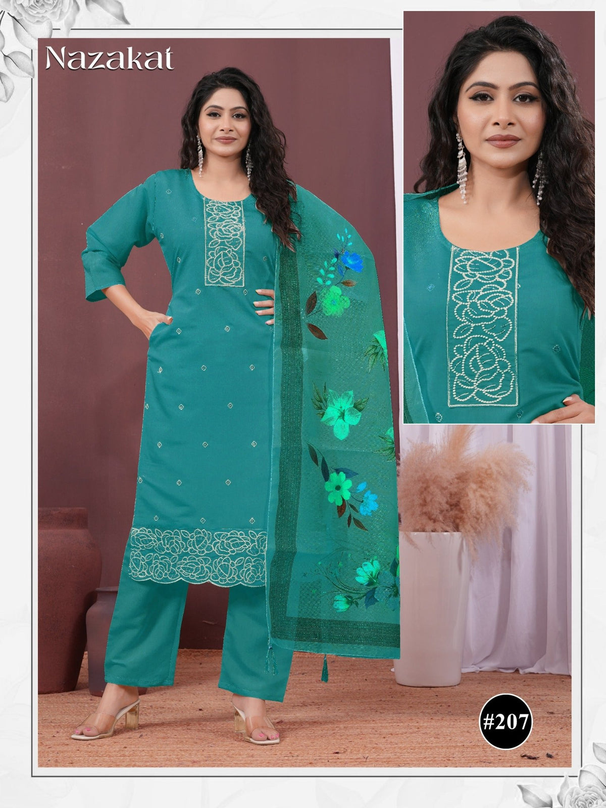Nazakat Vol 2 Kurti Pant Dupatta Set Wholesale Catalogue - Amrah Wholesale