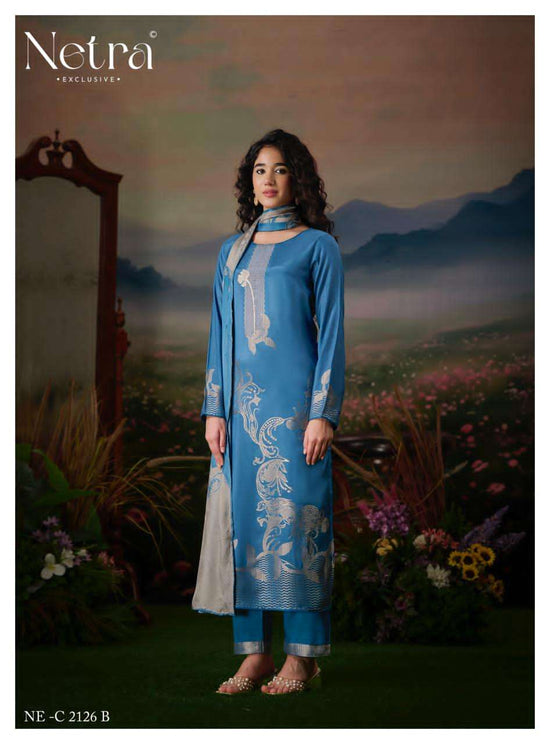 Netra Aarna Vol 4 Muslin Jacquard Dress Material Wholesale - Amrah Wholesale