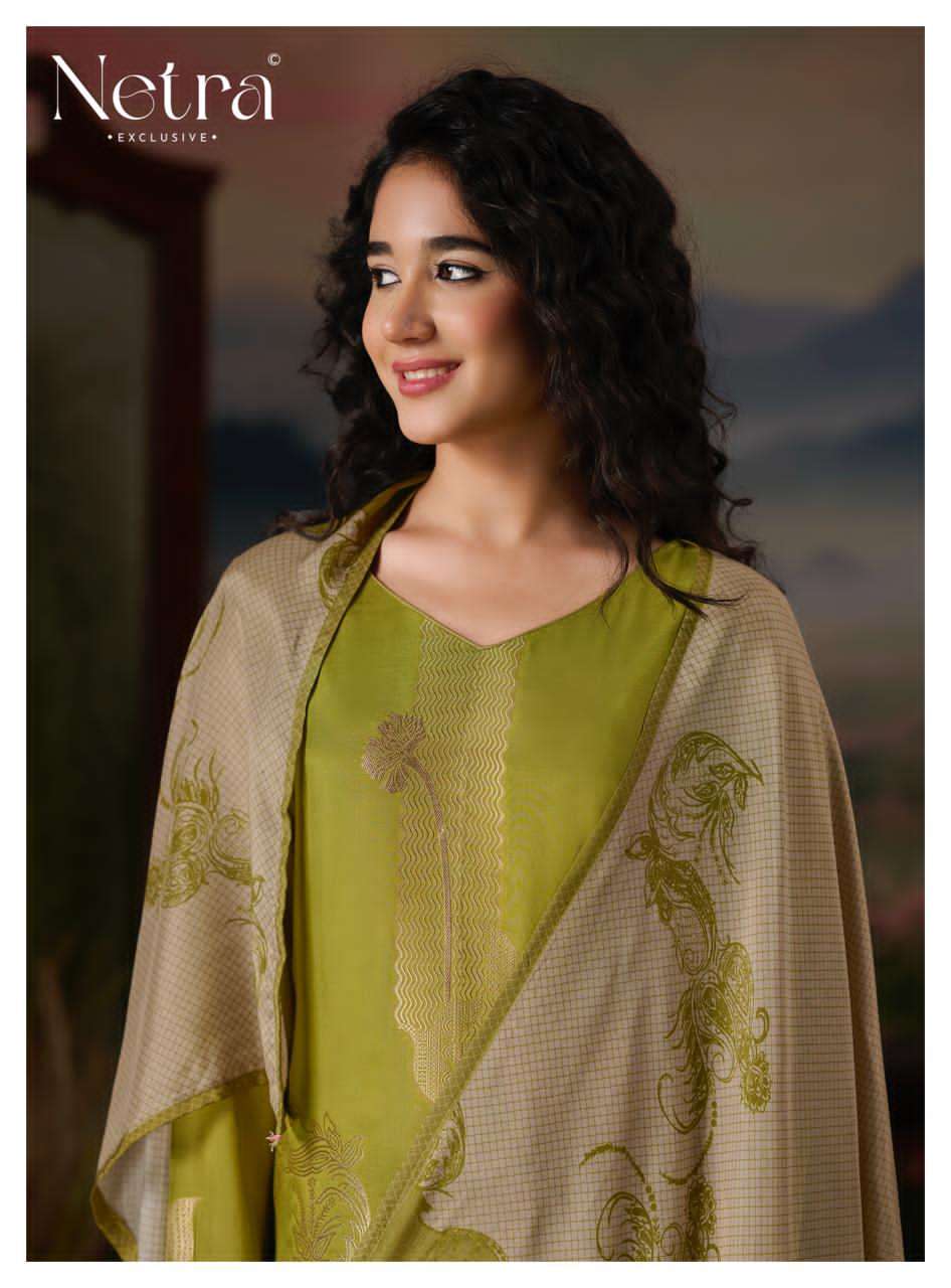 Netra Aarna Vol 4 Muslin Jacquard Dress Material Wholesale - Amrah Wholesale