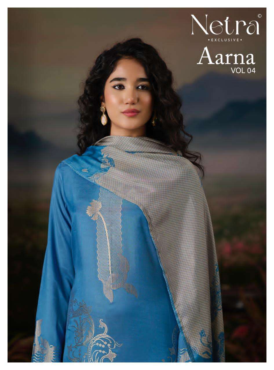 Netra Aarna Vol 4 Muslin Jacquard Dress Material Wholesale - Amrah Wholesale