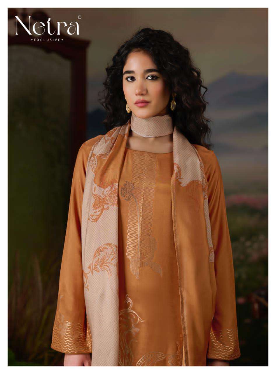 Netra Aarna Vol 4 Muslin Jacquard Dress Material Wholesale - Amrah Wholesale