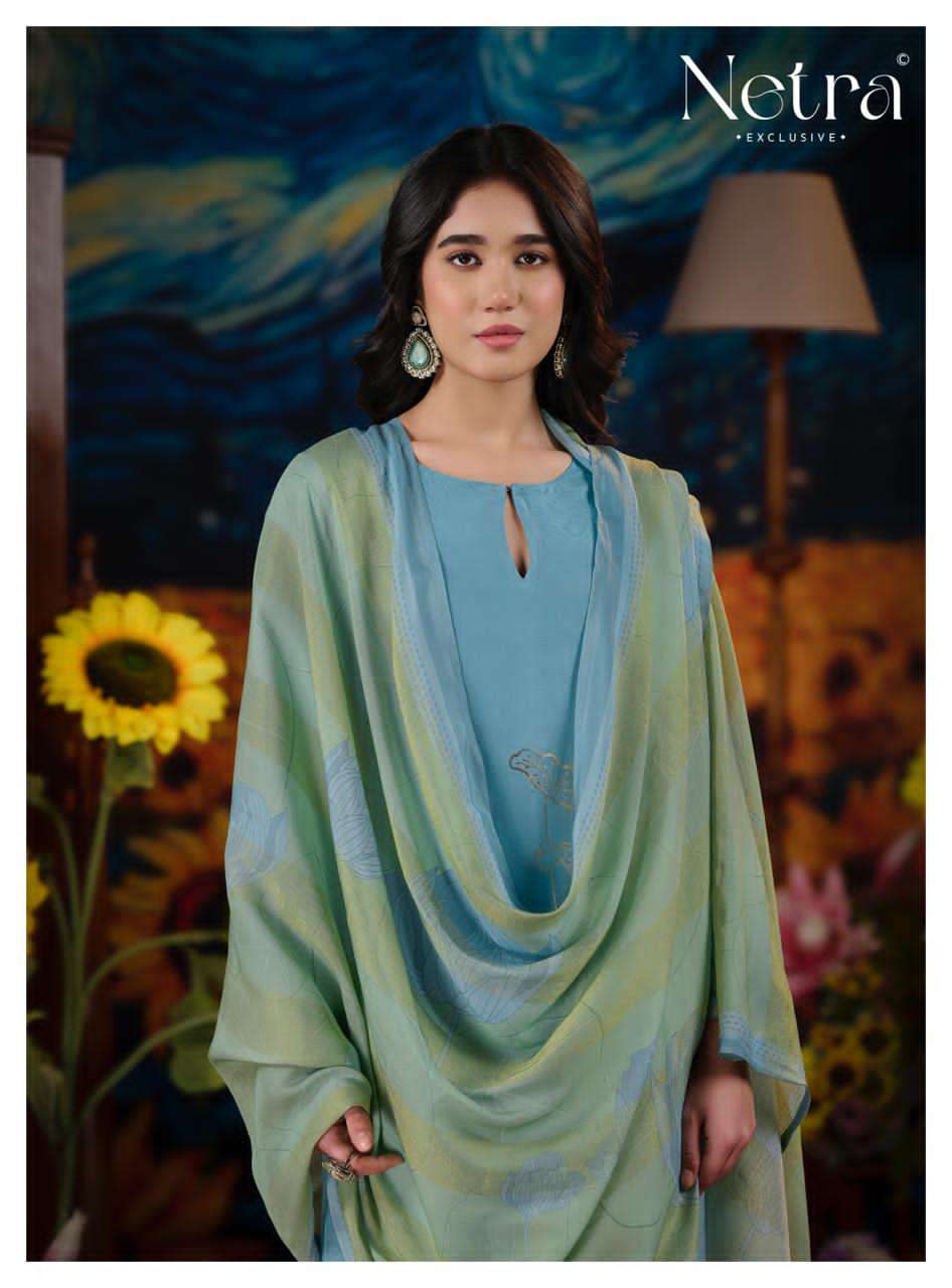 Netra Exclusive Aarna Niva Vol 5 Bemberg Muslin Dress Material - Amrah Wholesale