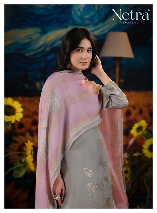 Netra Exclusive Aarna Niva Vol 5 Bemberg Muslin Dress Material - Amrah Wholesale