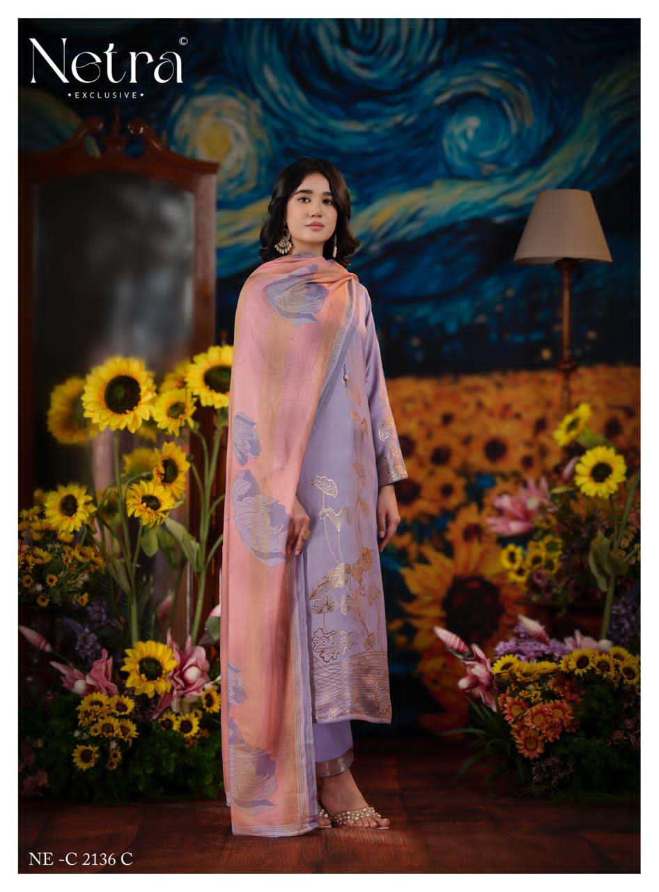 Netra Exclusive Aarna Niva Vol 5 Bemberg Muslin Dress Material - Amrah Wholesale