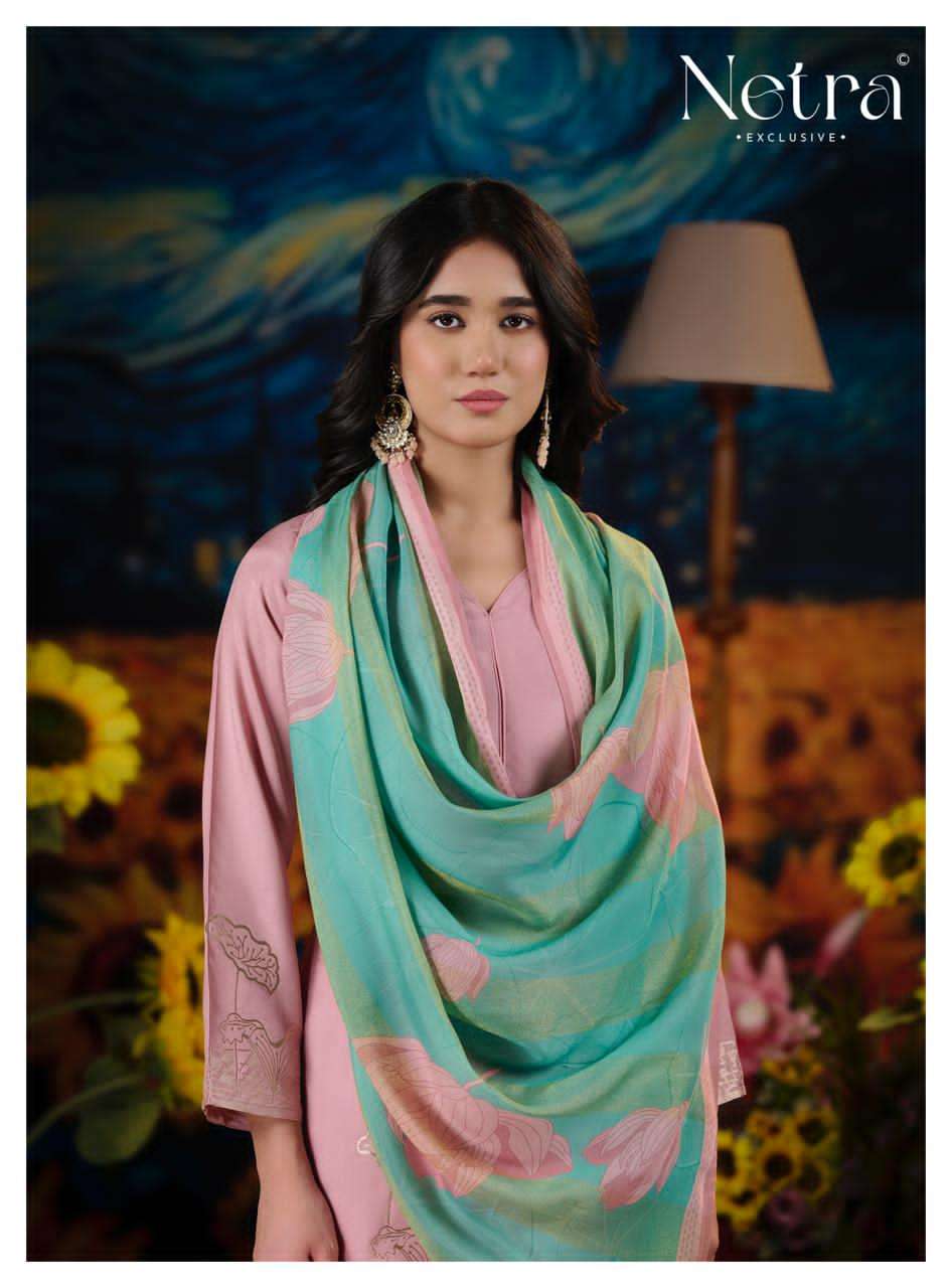 Netra Exclusive Aarna Niva Vol 5 Bemberg Muslin Dress Material - Amrah Wholesale