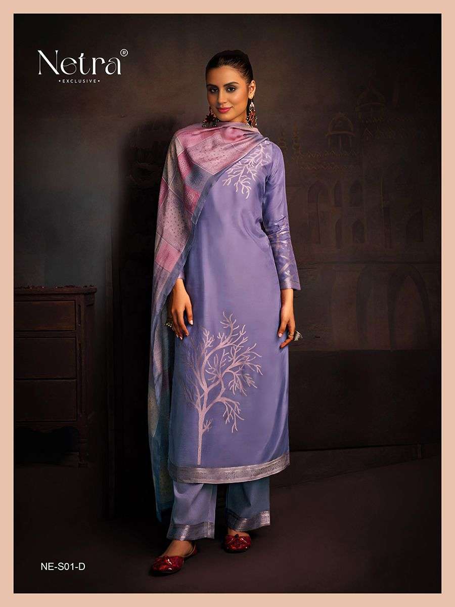 Netra Aarna Vol 1 New Colors Muslin Jacquard Dress Material - Amrah Wholesale