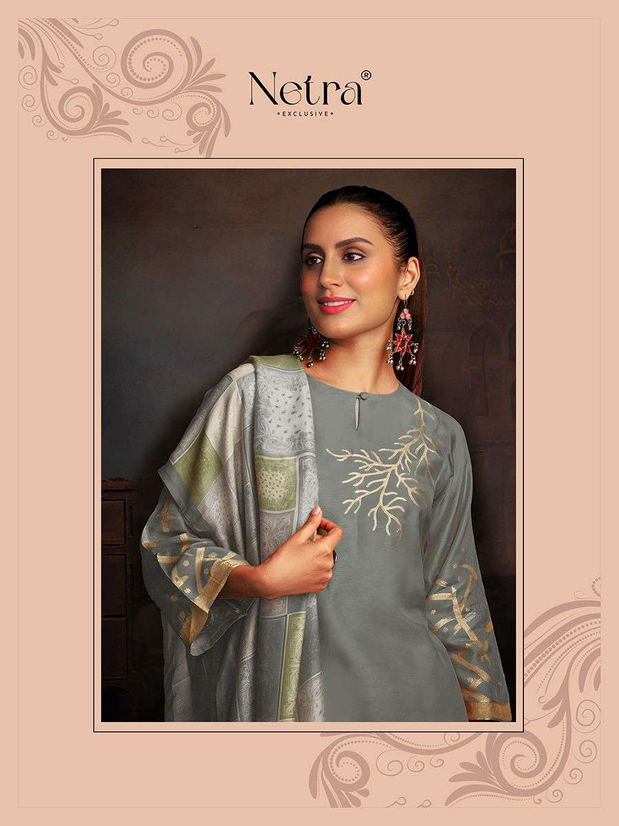 Netra Aarna Vol 1 New Colors Muslin Jacquard Dress Material - Amrah Wholesale