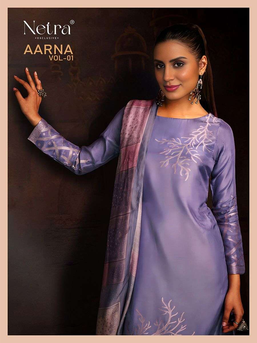 Netra Aarna Vol 1 New Colors Muslin Jacquard Dress Material - Amrah Wholesale