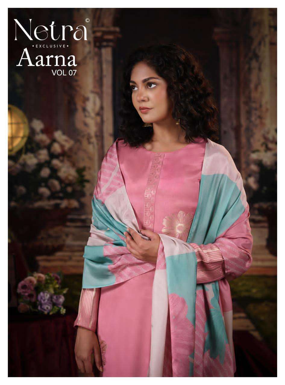 Netra Aarna Vol 7 Muslin Jacquard Dress Material - Amrah Wholesale