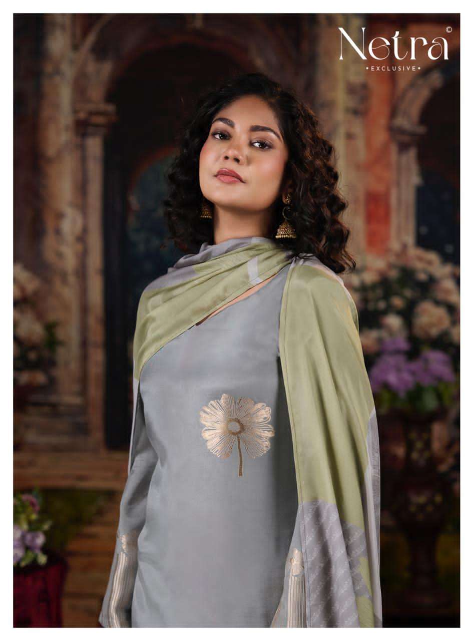 Netra Aarna Vol 7 Muslin Jacquard Dress Material - Amrah Wholesale