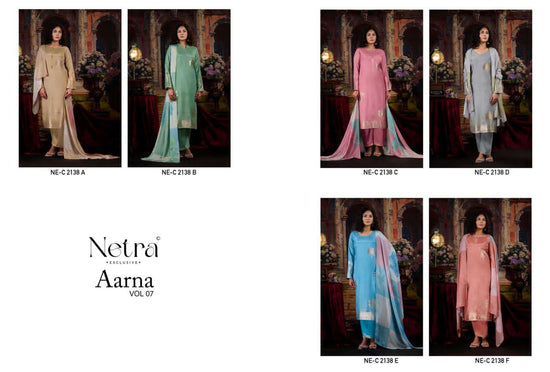 Netra Aarna Vol 7 Muslin Jacquard Dress Material - Amrah Wholesale