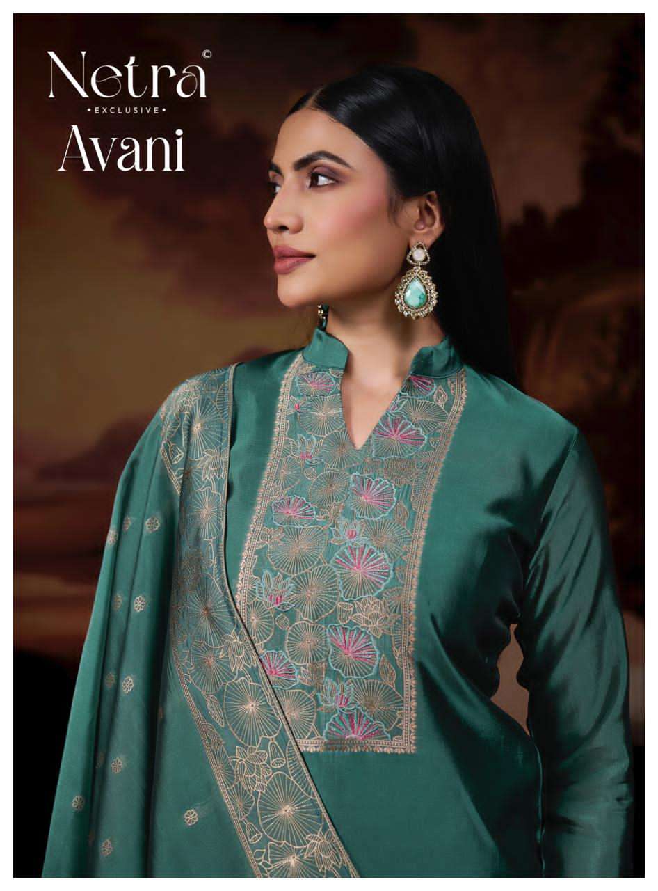 Netra Exclusive Avani Pure Viscose Woven Silk Jacquard Dress Material