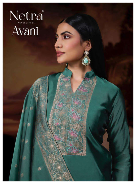 Netra Exclusive Avani Pure Viscose Woven Silk Jacquard Dress Material