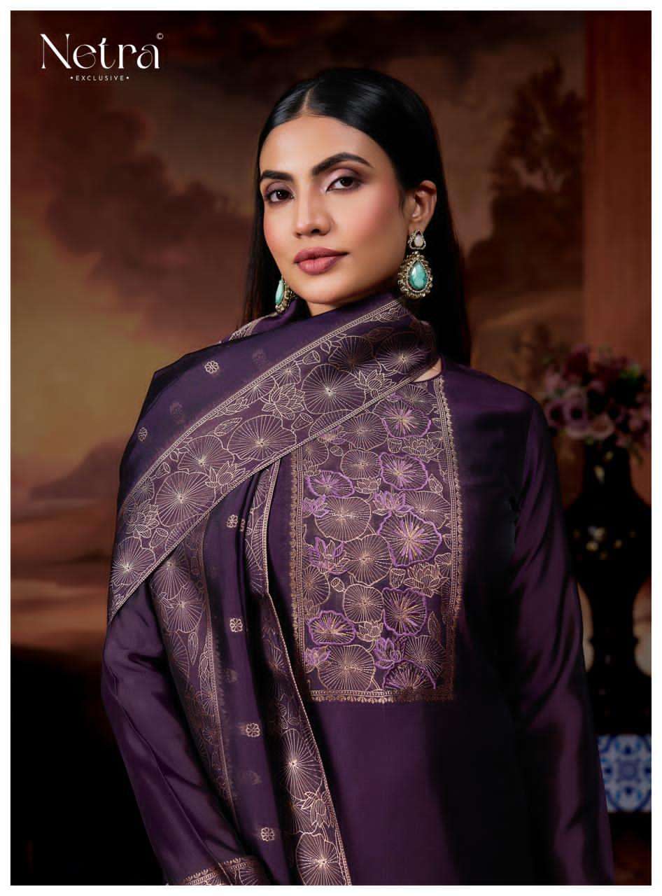 Netra Exclusive Avani Pure Viscose Woven Silk Jacquard Dress Material