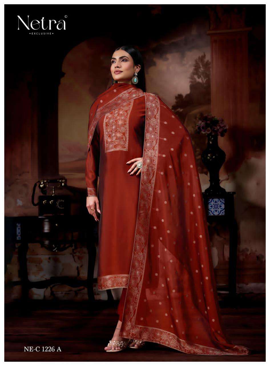 Netra Exclusive Avani Pure Viscose Woven Silk Jacquard Dress Material