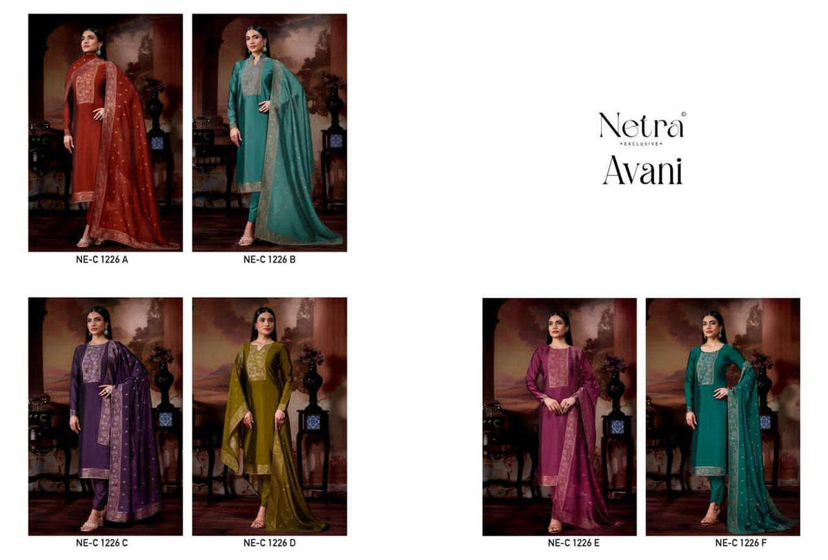 Netra Exclusive Avani Pure Viscose Woven Silk Jacquard Dress Material