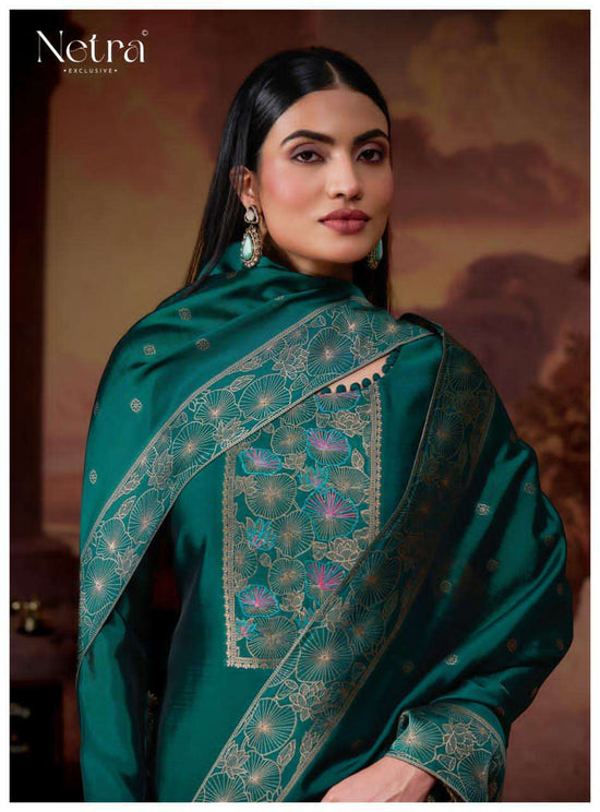 Netra Exclusive Avani Pure Viscose Woven Silk Jacquard Dress Material