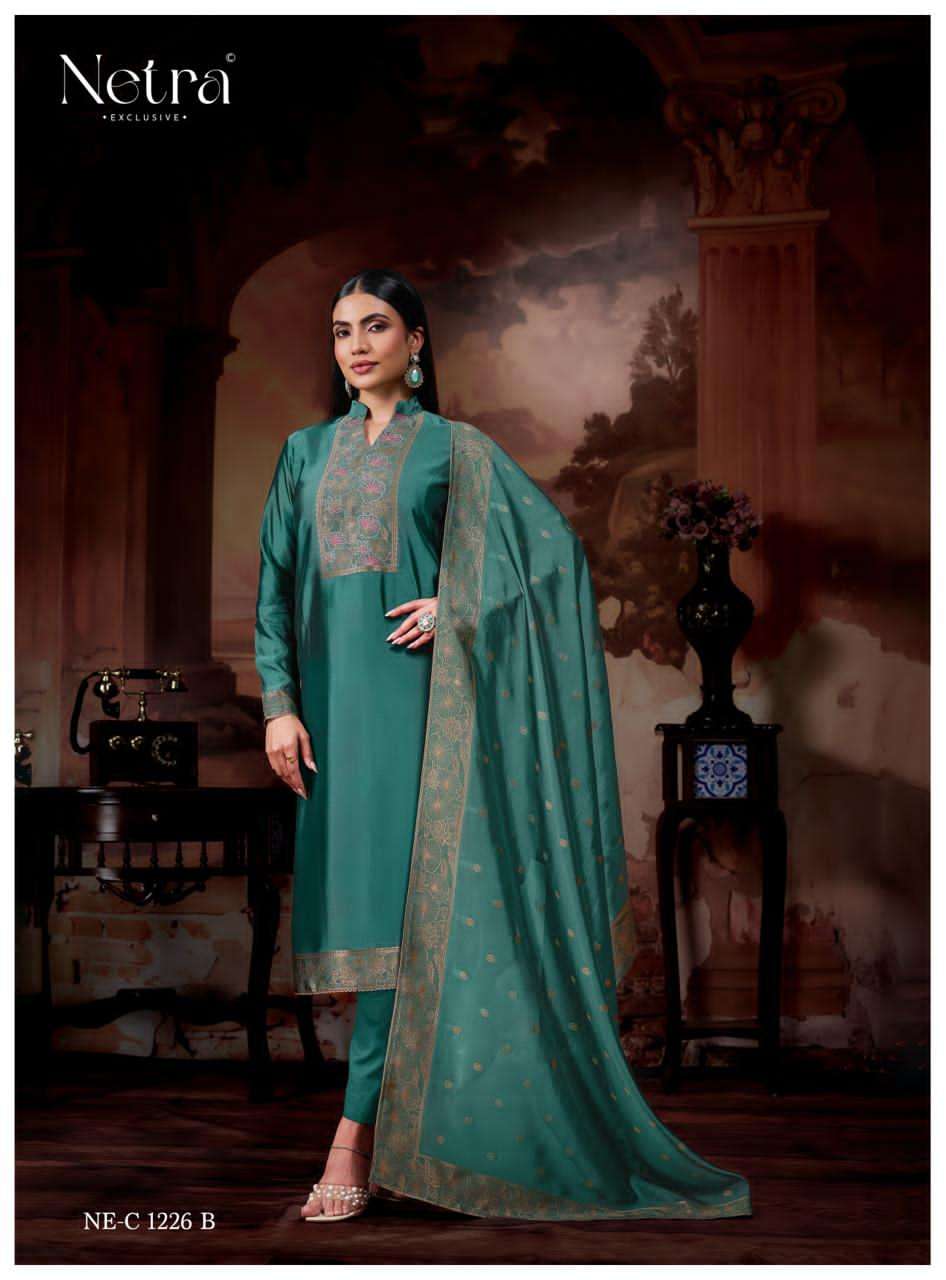 Netra Exclusive Avani Pure Viscose Woven Silk Jacquard Dress Material