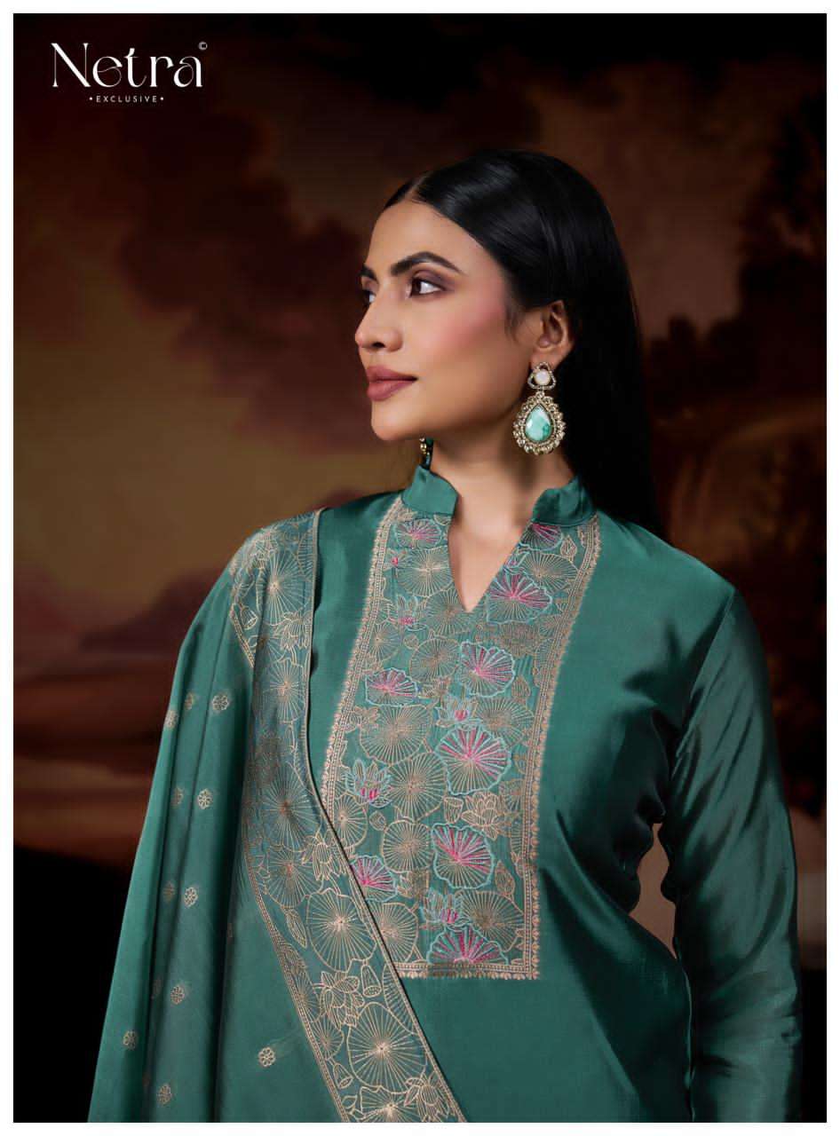 Netra Exclusive Avani Pure Viscose Woven Silk Jacquard Dress Material
