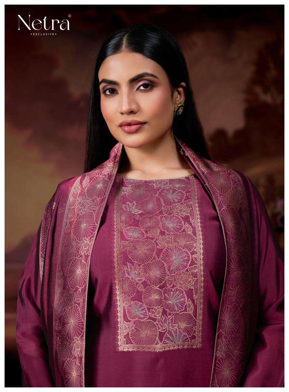 Netra Exclusive Avani Pure Viscose Woven Silk Jacquard Dress Material