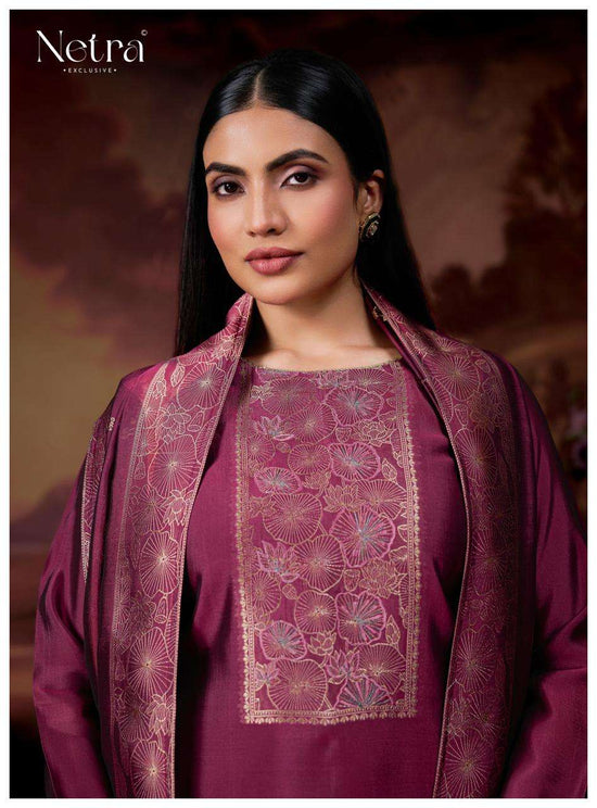 Netra Exclusive Avani Pure Viscose Woven Silk Jacquard Dress Material