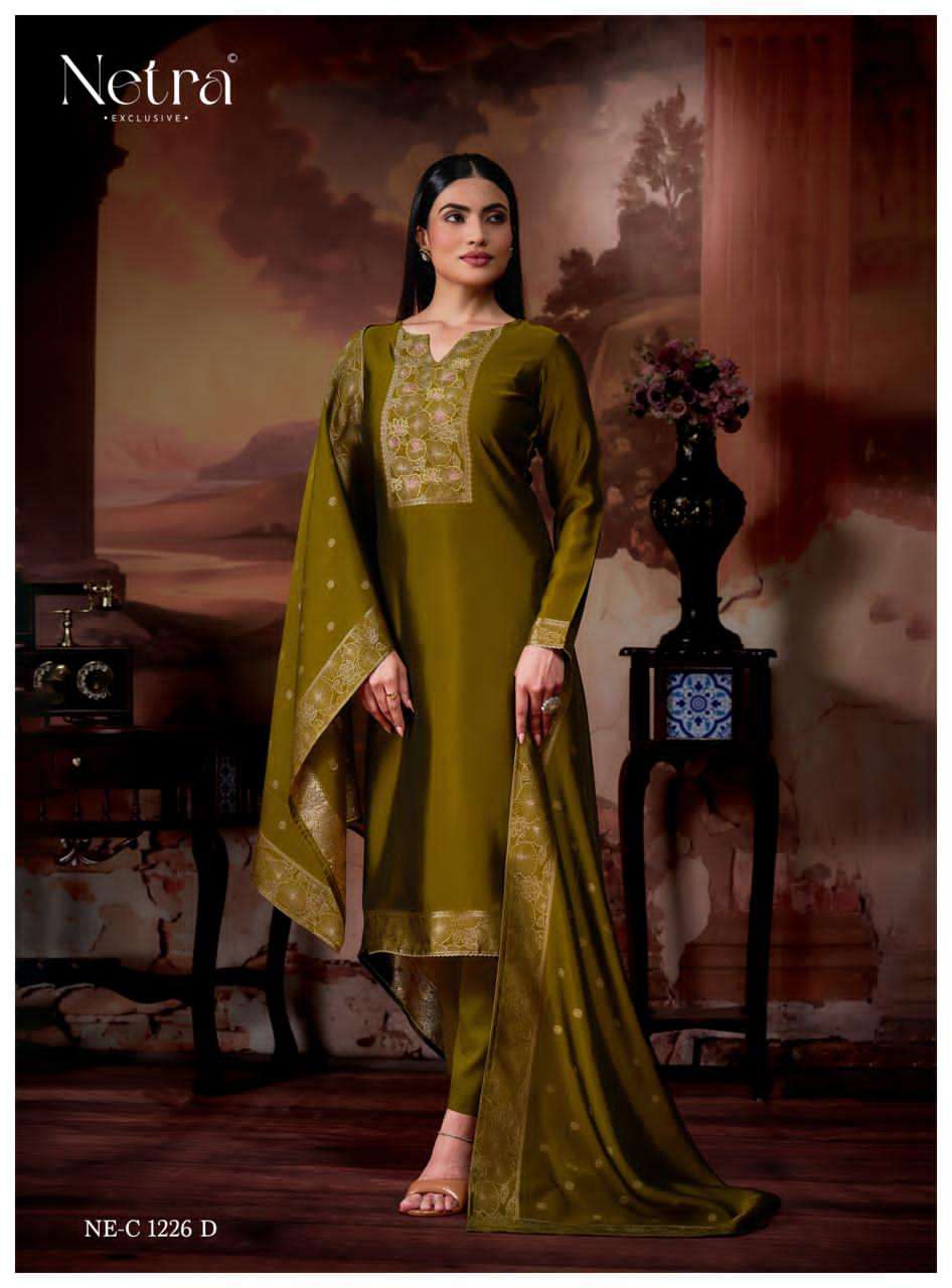 Netra Exclusive Avani Pure Viscose Woven Silk Jacquard Dress Material