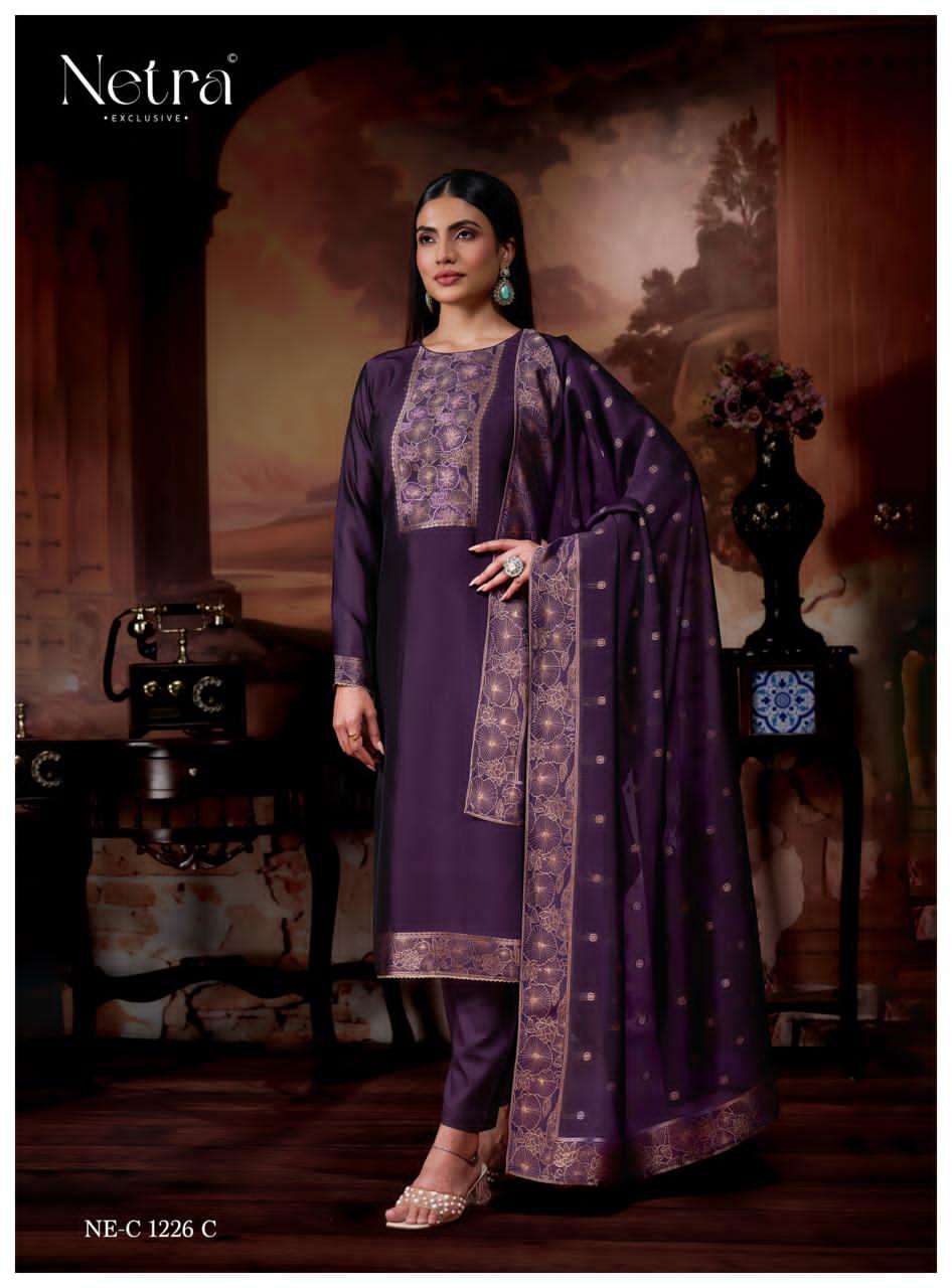 Netra Exclusive Avani Pure Viscose Woven Silk Jacquard Dress Material