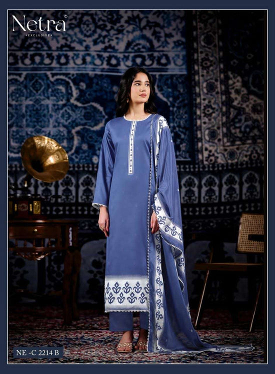 Netra Exclusive Avantika Premium Cotton Handwork Dress Material