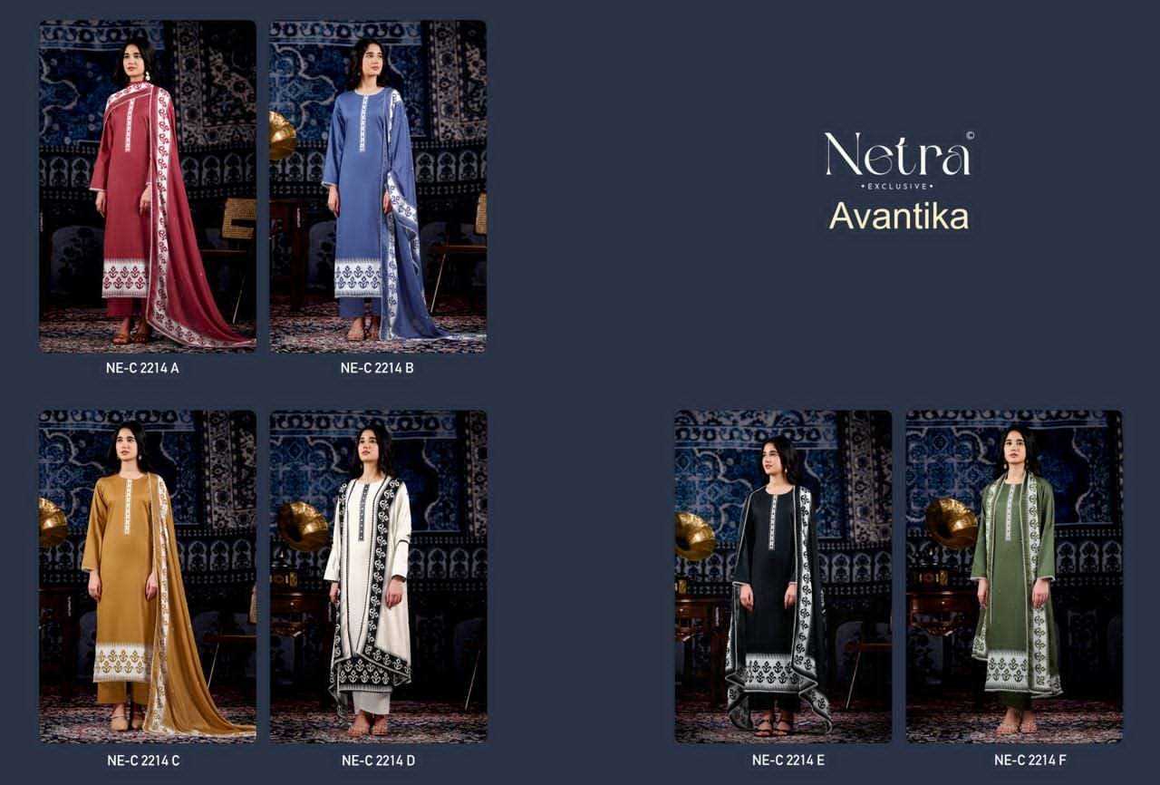 Netra Exclusive Avantika Premium Cotton Handwork Dress Material